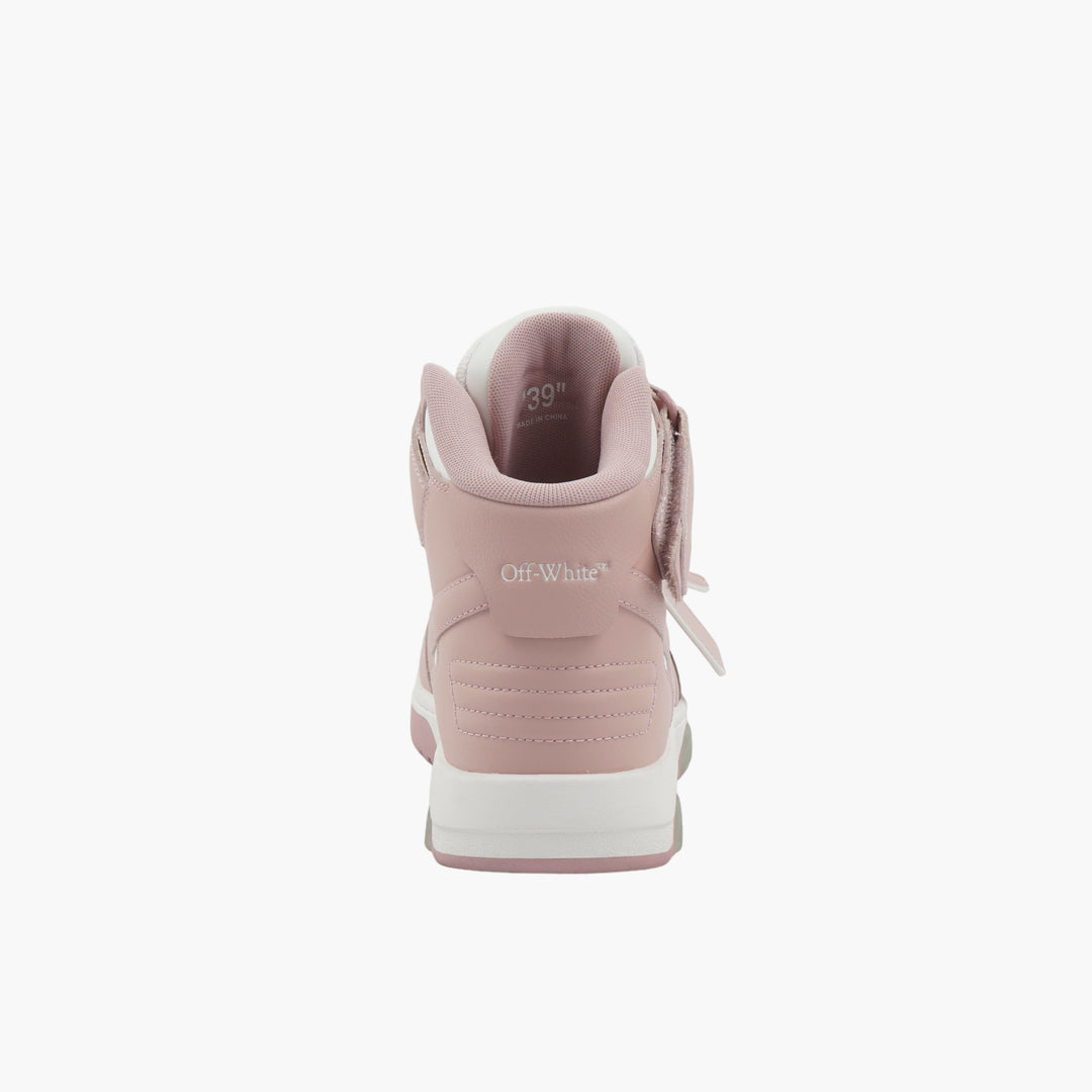 OFF-WHITE High-Top Sneakers with Signature Arrow Detailing in Pink-White