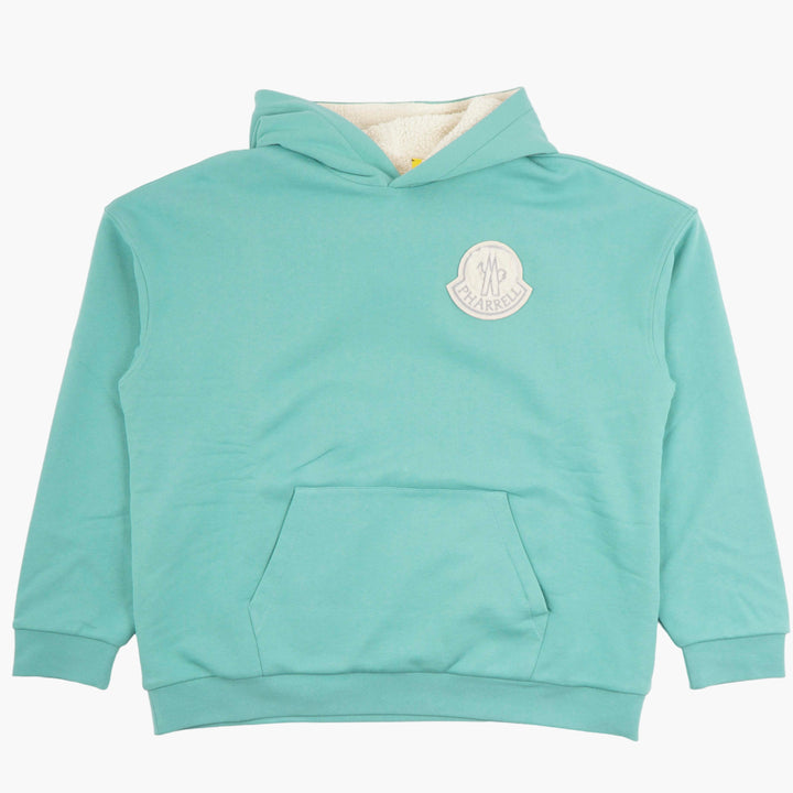 MONCLER Mint Green Hoodie with Iconic Logo Patch