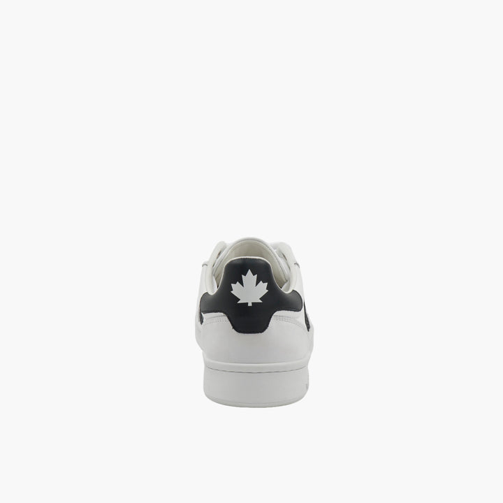 DSQUARED2 Stylish White and Black Lace-Up Sneakers with Signature Stripe Detailing