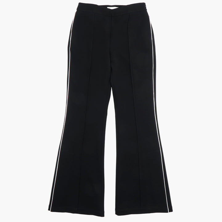 Tory Burch Black Flare Pants with White Side Stripes