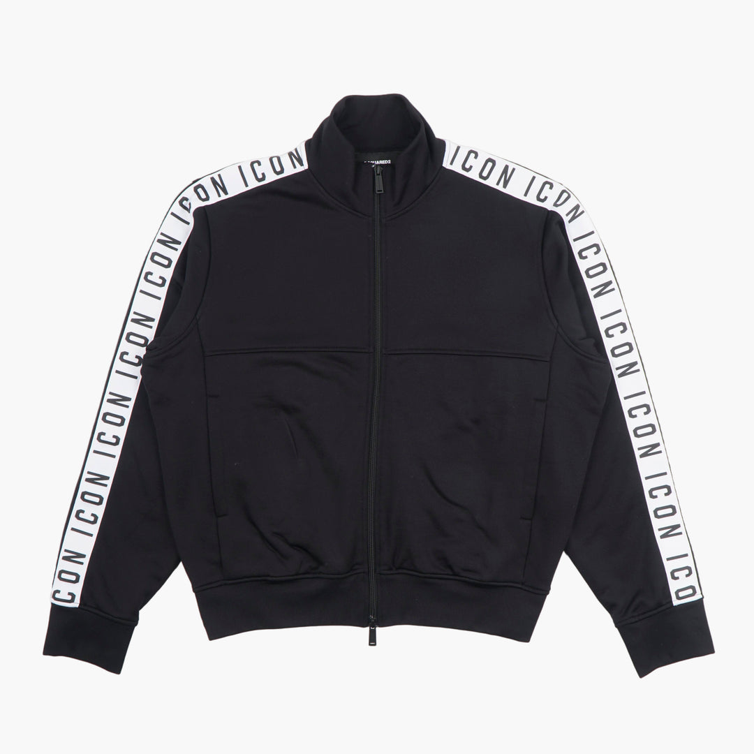 DSQUARED2 Icon Track Jacket - Black with White Branding