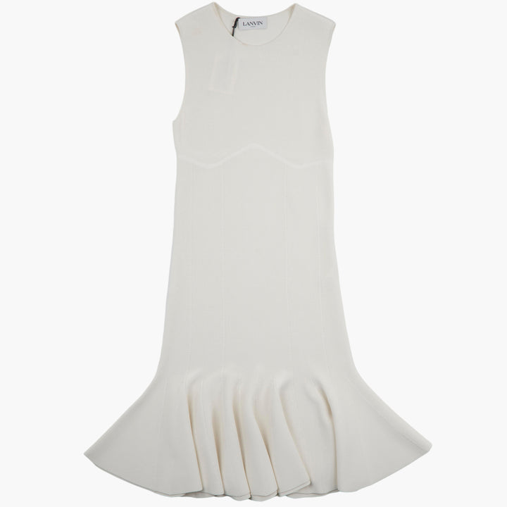 LANVIN Elegant Sleeveless Fitted Dress in Bianco