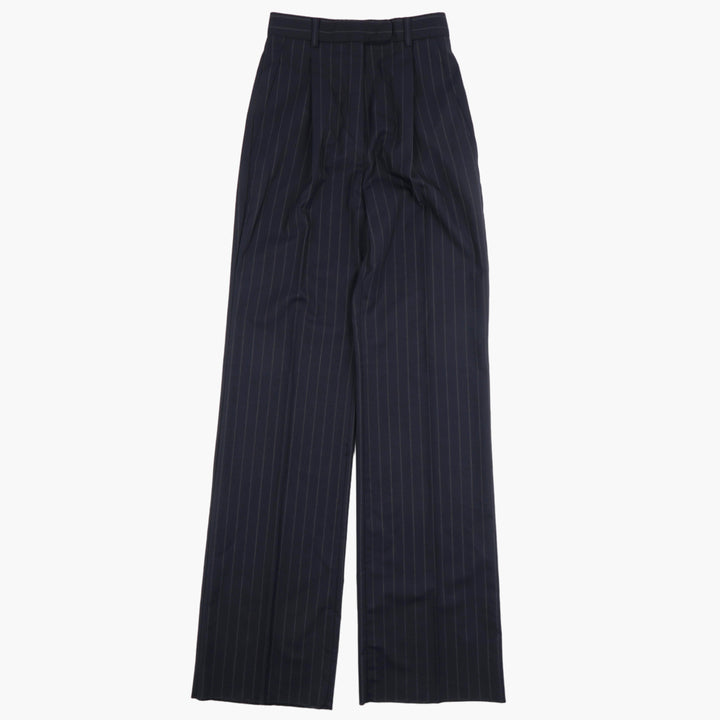 Pantaloni a righe sottili Max Mara - Elegante modello a gamba larga con vita alta per occasioni formali o di lavoro