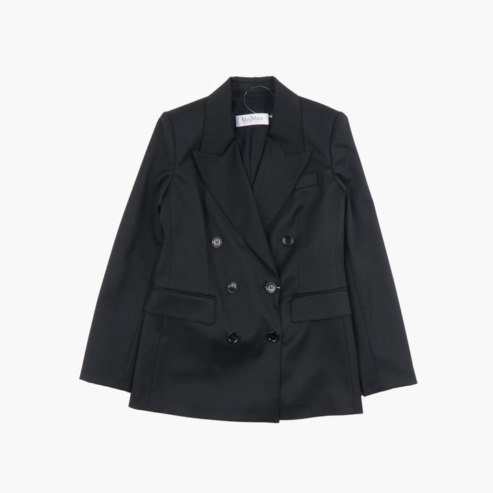 Max Mara Double-Breasted Blazer in Nero