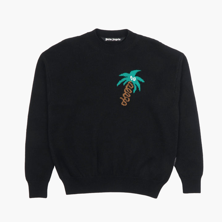 Palm Angels Black Multi Palm Tree Design Sweater