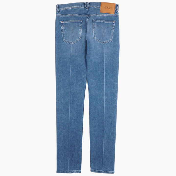 Versace Men's Luxury Blue Denim Jeans with Iconic Logo - Style & Comfort