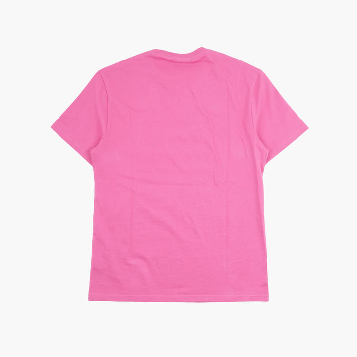 T-shirt con logo fucsia-bianco da donna Versace