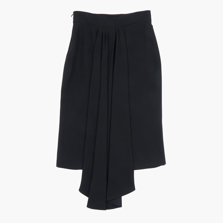 MOSCHINO Women's Elegant Black Skirt with Back Ruffle Detail