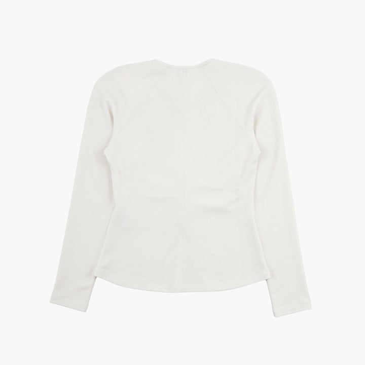 ISABEL MARANT Long Sleeve Top with Central Button Detail in Bianco