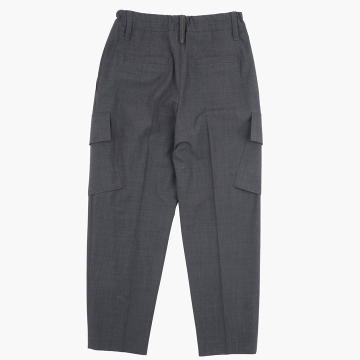 Brunello Cucinelli Luxury Double-Flap Tailored Trousers in Grigio