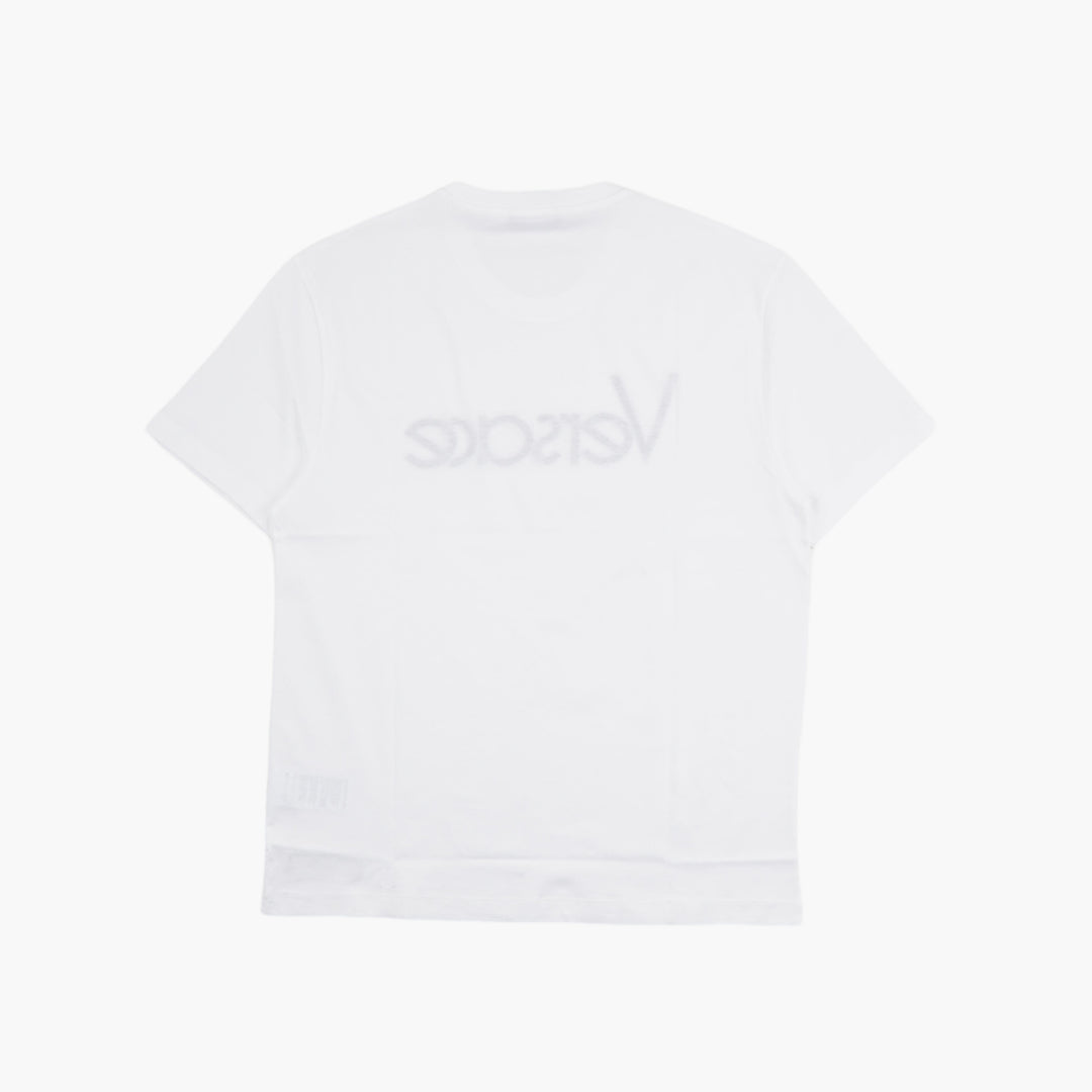 Versace Iconic Logo T-shirt in cotone bianco - Made in Italy