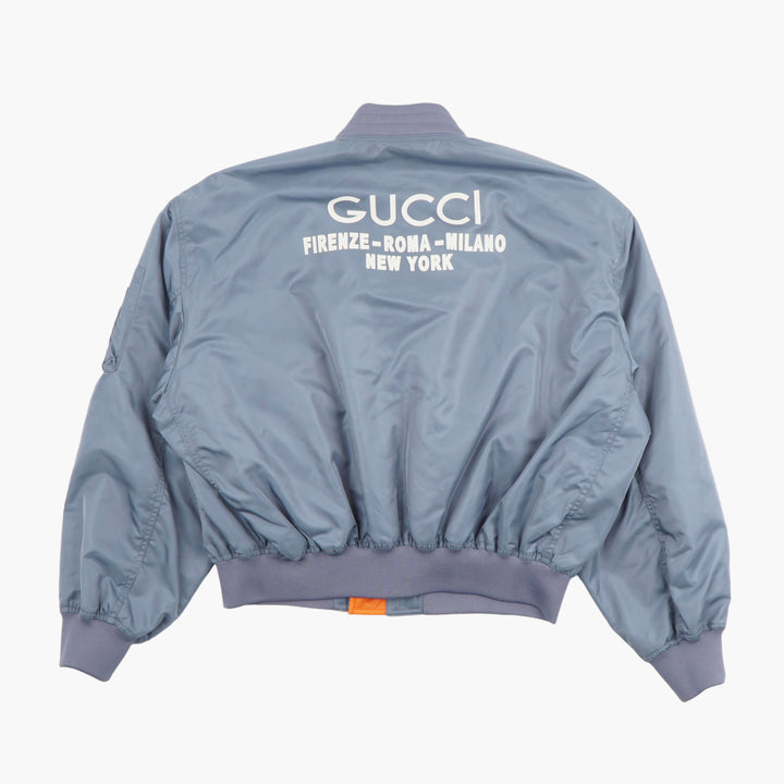 GUCCI Light Blue-White Jacket - Made in Italy