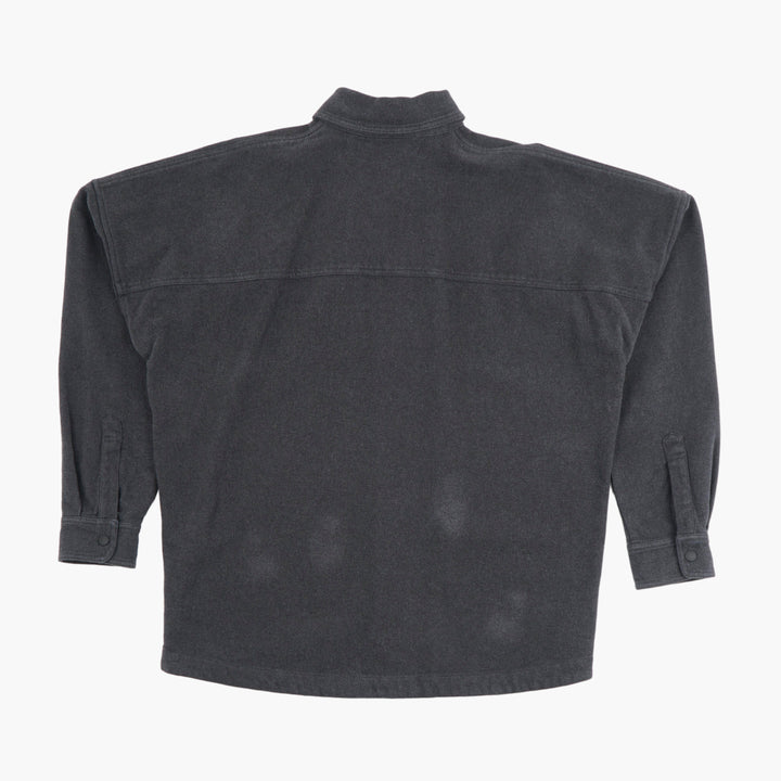 PALM ANGELS Dark Grey-White Button-Up Shirt with Logo Detail