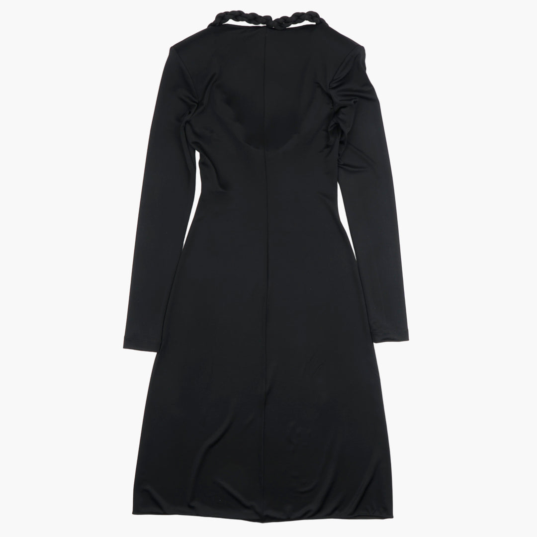 STELLA McCARTNEY Black Long-Sleeve Dress with Braided Neckline