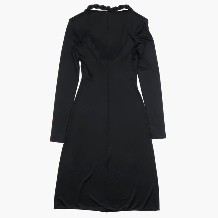 STELLA McCARTNEY Black Long-Sleeve Dress with Braided Neckline