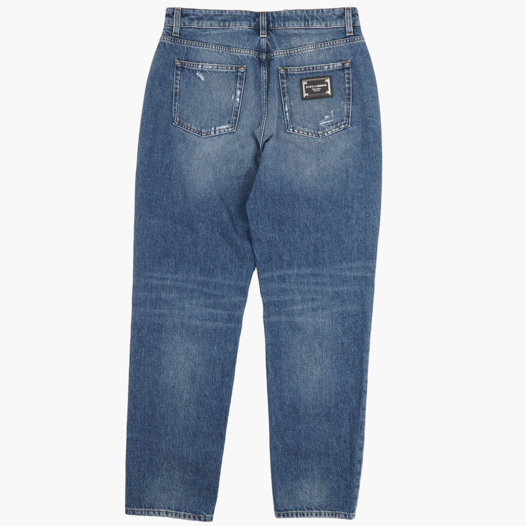 Jeans in denim italiano premium Dolce &amp; Gabbana - Eleganti dettagli rovinati, realizzati in Italia