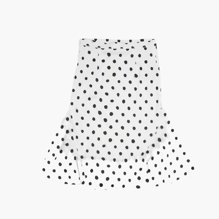 Marni Polka Dot Skirt in Crisp White with Black Dots - Elegant Mid-Length Design