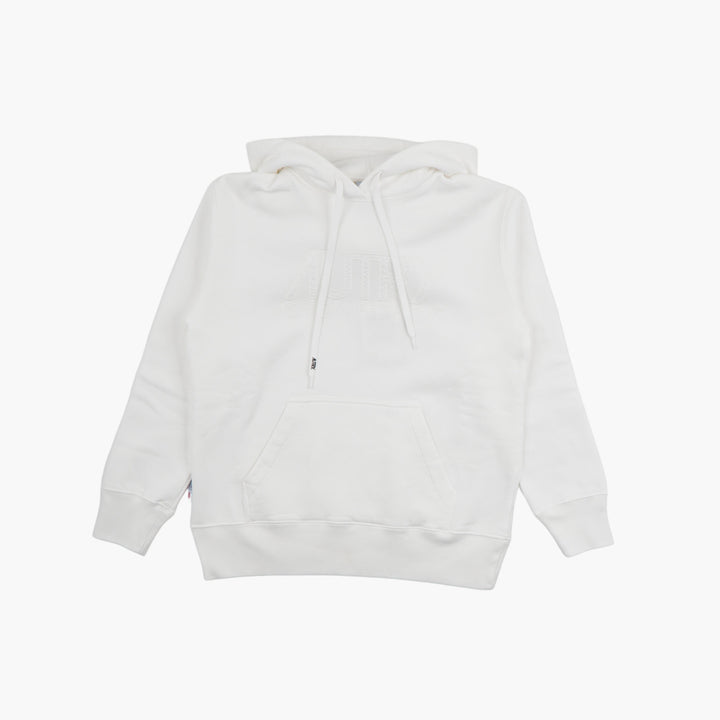 AUTRY Women's Hoodie in White with Adjustable Hood and Front Pocket