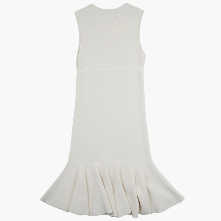 LANVIN Elegant Sleeveless Fitted Dress in Bianco