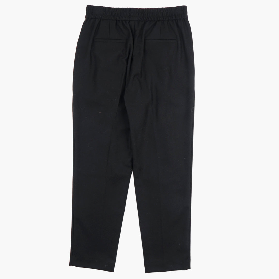 MONCLER Black Track Pants with Iconic Logo and Elastic Waistband