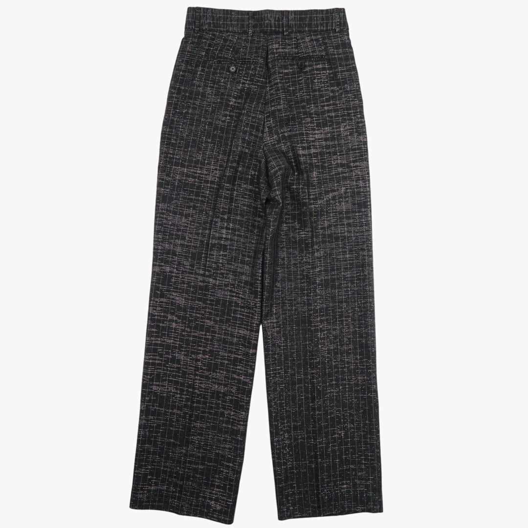 MSGM Women's Textured Check Wide-Leg Pants