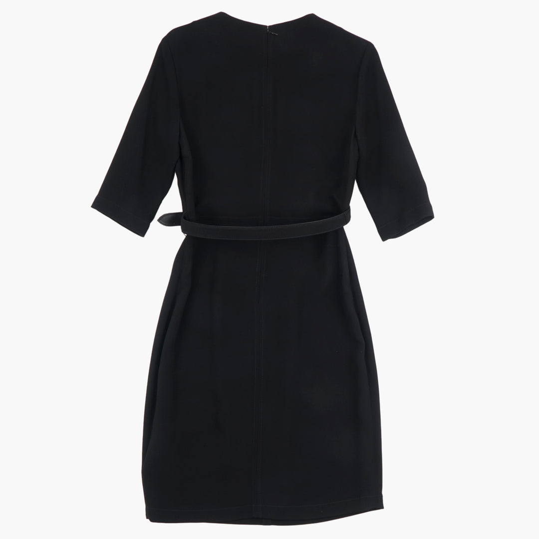 Burberry Black Dress with Iconic TB Monogram Belt - Elegant and Timeless