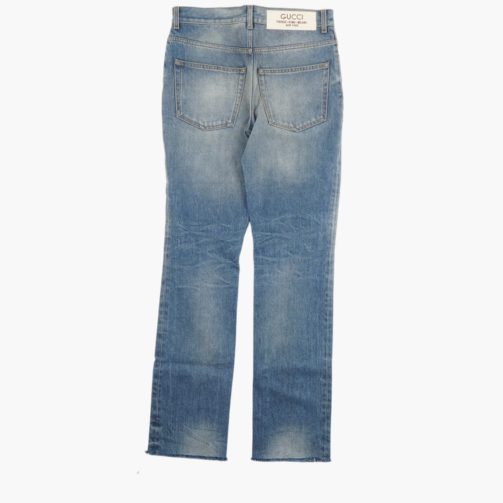 Jeans denim GUCCI - Classici a gamba dritta con orlo sfrangiato Made in Italy