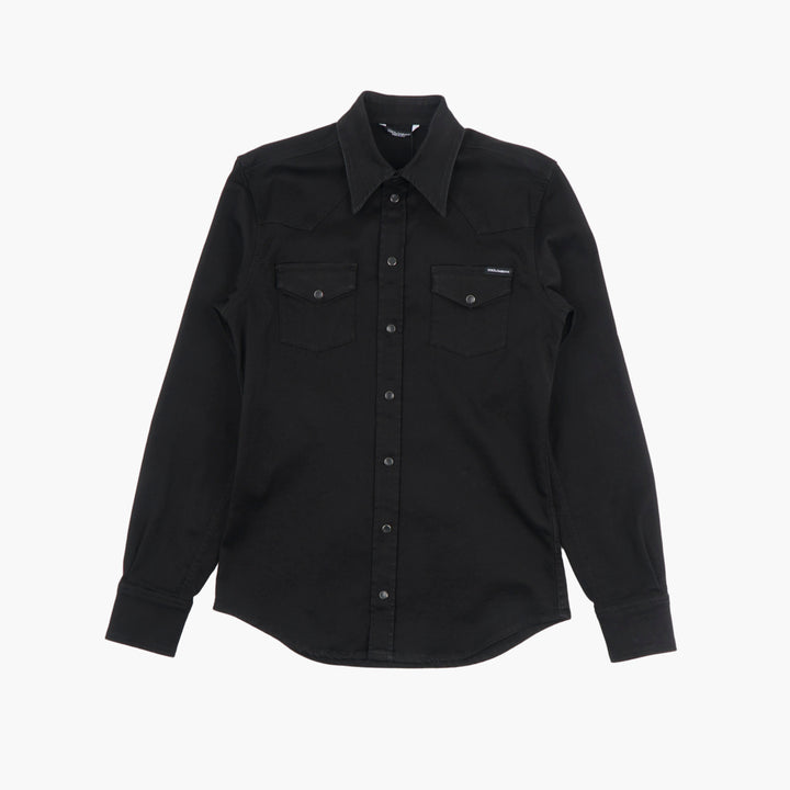 Dolce & Gabbana Men's Classic Nero Shirt with Button Details and Chest Pockets - Made in Italy