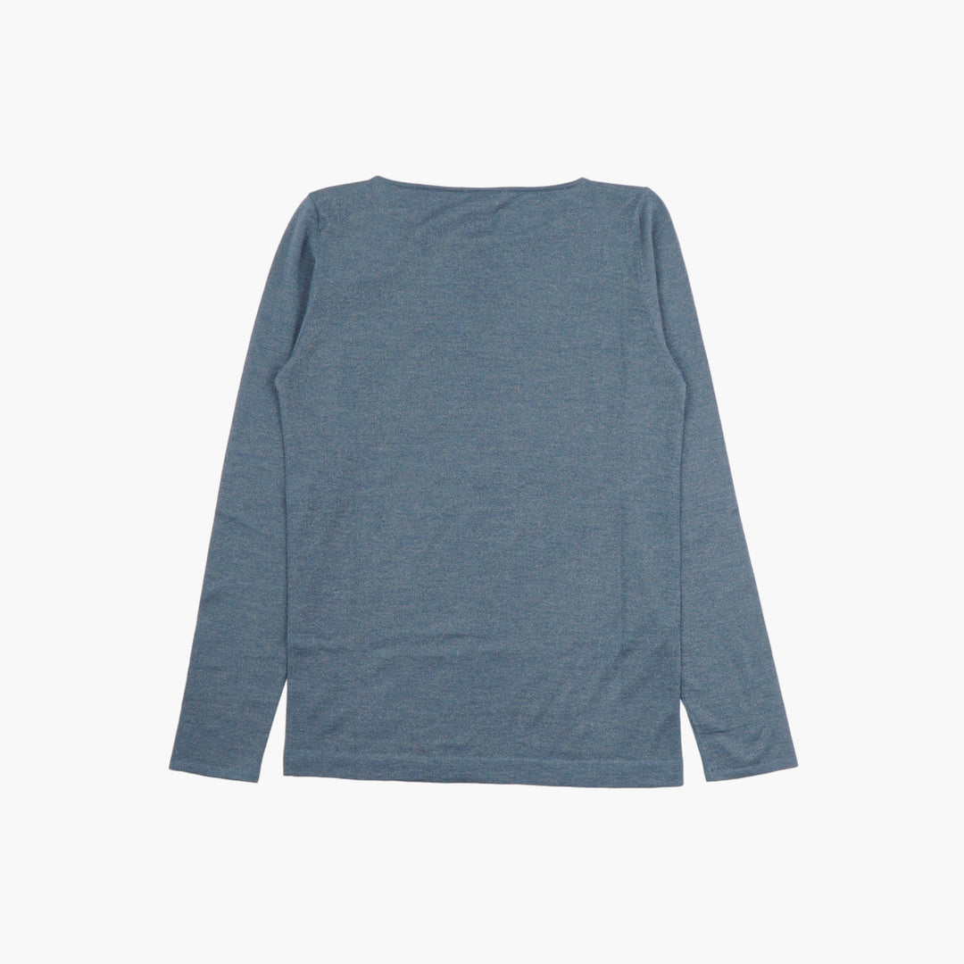 Brunello Cucinelli Elegant Long-Sleeve Top in Blue - Made in Italy