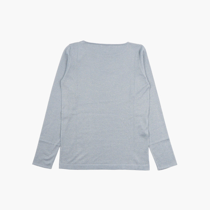 Brunello Cucinelli Elegant Long-Sleeve Top in Blu - Made in Italy