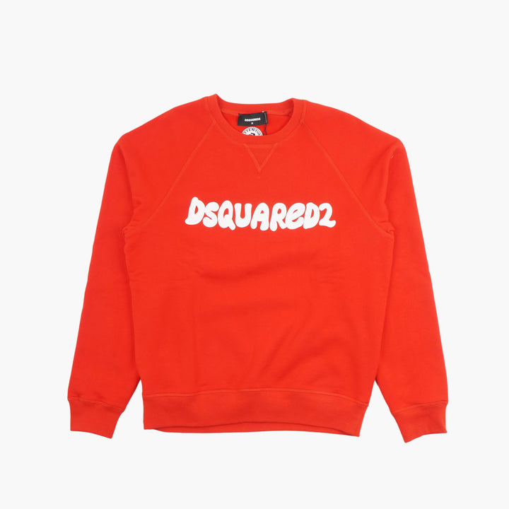 Felpa con logo rosso-bianco DSQUARED2 per uomo