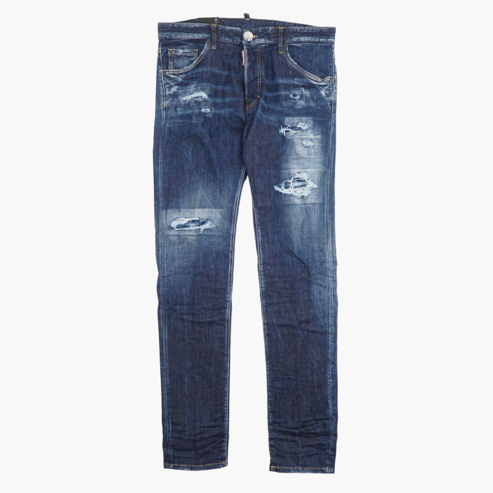 DSQUARED2 Distressed Jeans with Authentic Rugged Detailing in Denim Blue