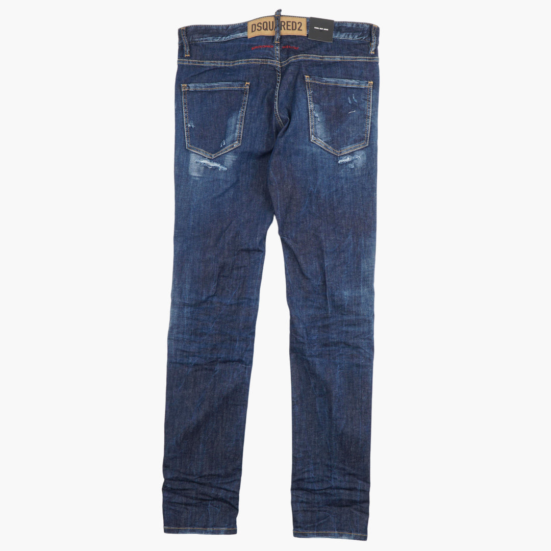 DSQUARED2 Distressed Jeans with Authentic Rugged Detailing in Denim Blue