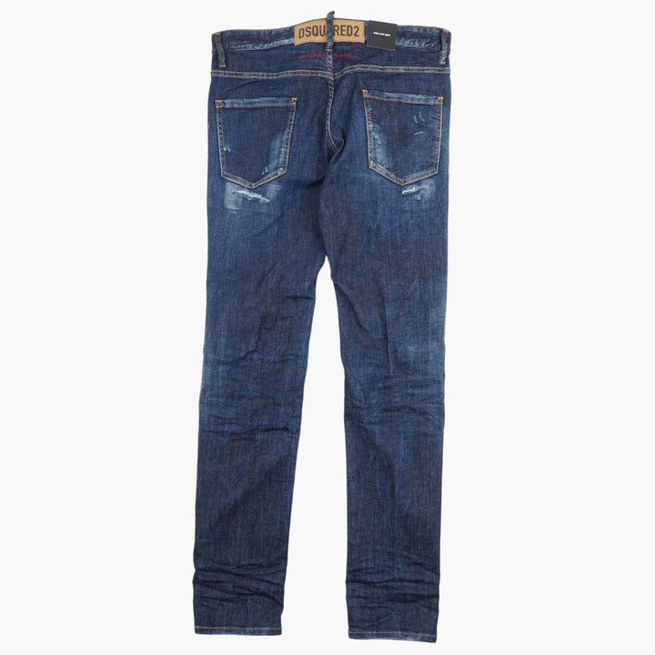 Jeans DSQUARED2 Distressed con dettagli autentici e robusti in denim blu