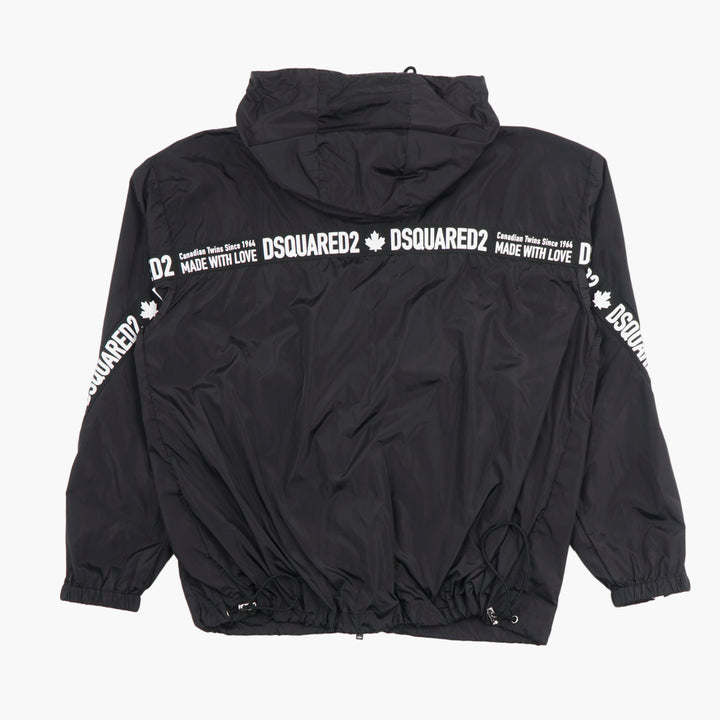 DSQUARED2 Black Jacket with Statement Branding on Sleeves