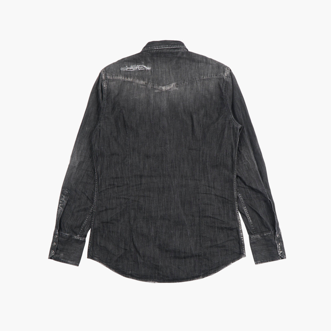 DSQUARED2 Men's Distressed Denim Shirt Black