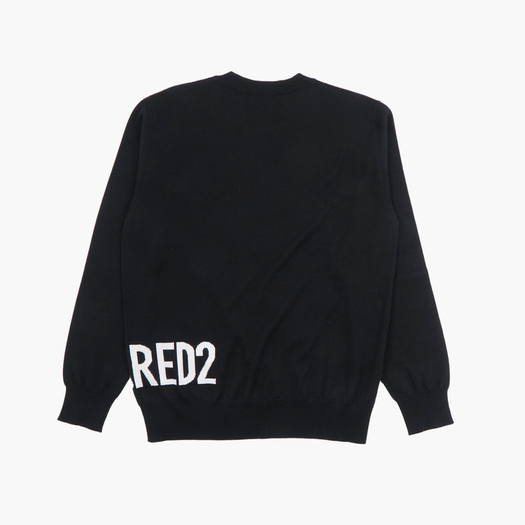 DSQUARED2 Black Sweater with Bold "DSQUA" Logo Design