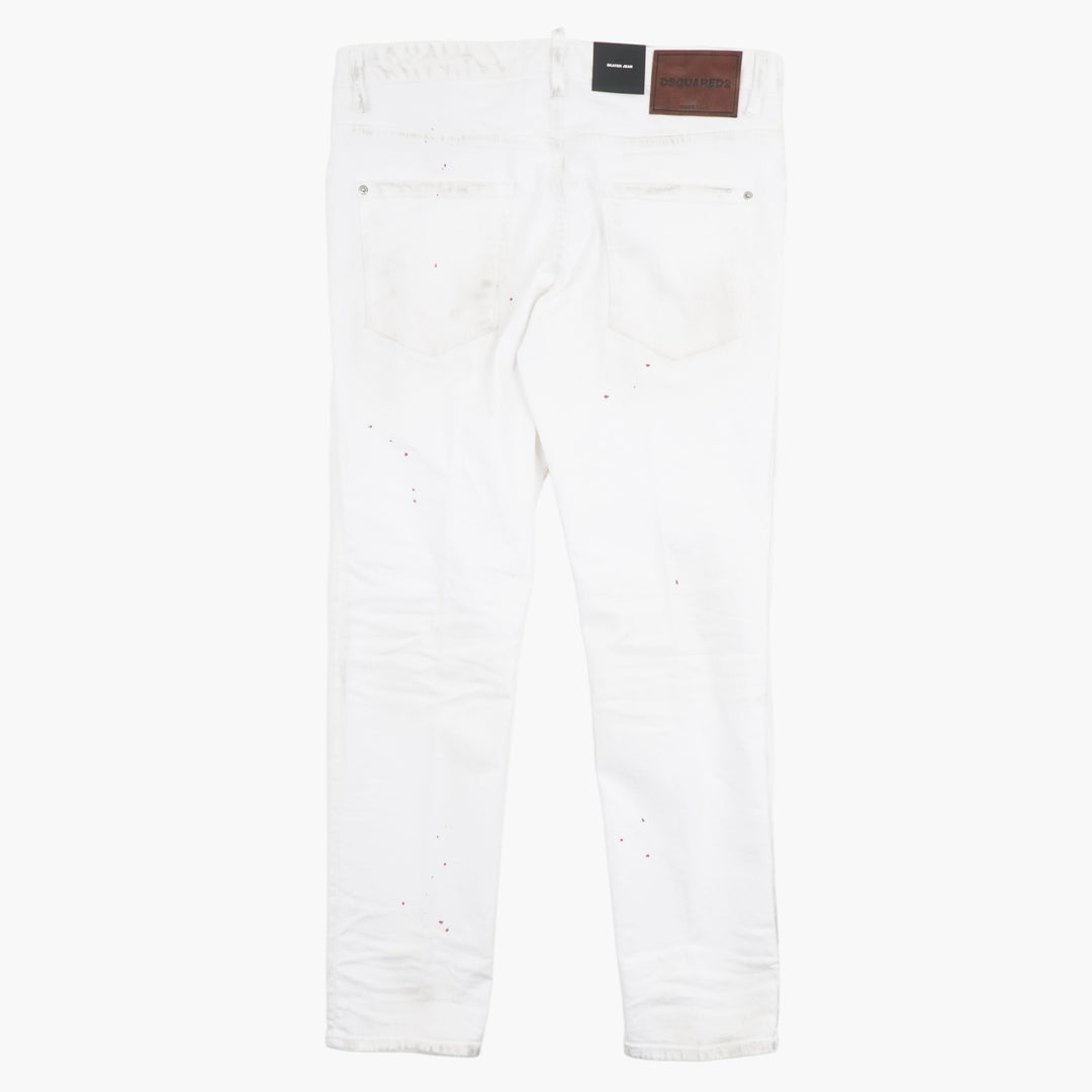 DSQUARED2 White Distressed Jeans for Men