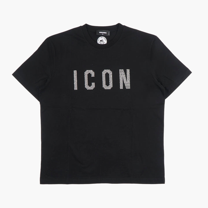 T-shirt DSQUARED2 ICON in nero con logo audace