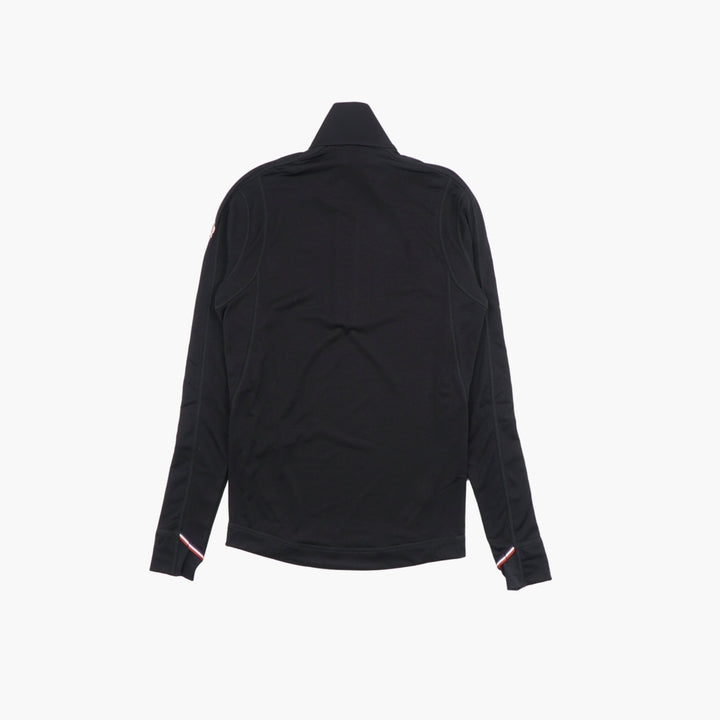 MONCLER Black High Neck Half-Zip Pullover Sweater for Men