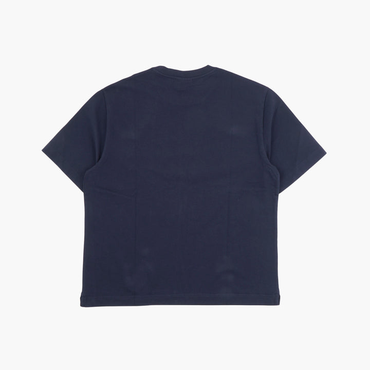 Maison Kitsuné Navy-Multi T-Shirt with Floral Logo Design