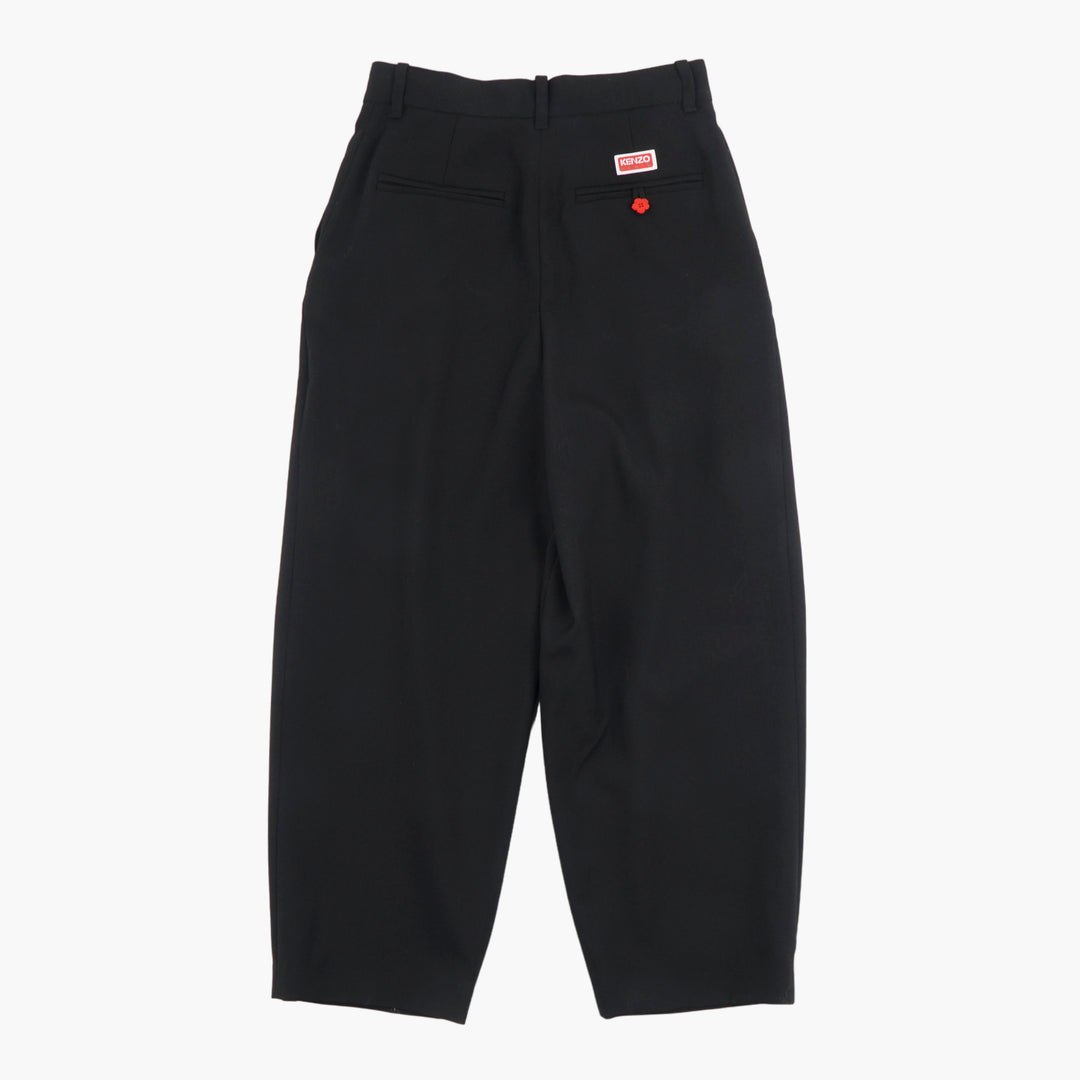 KENZO Classic Black Tailored Trousers with Pleated Front