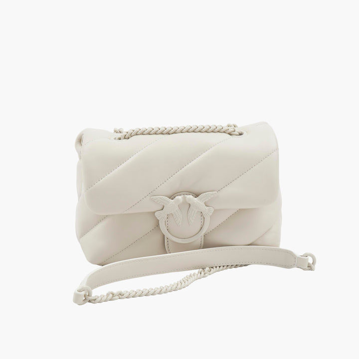 PINKO Borsa Trapuntata con Tracolla Regolabile - Elegante Borsa a Mano da Donna in Bianco