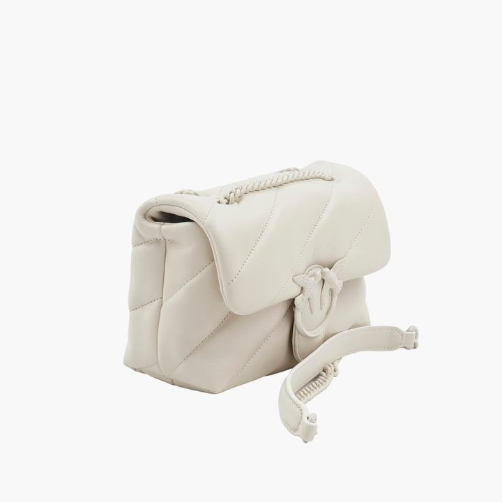 PINKO Borsa Trapuntata con Tracolla Regolabile - Elegante Borsa a Mano da Donna in Bianco