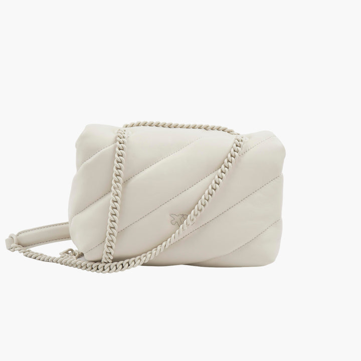 PINKO Borsa Trapuntata con Tracolla Regolabile - Elegante Borsa a Mano da Donna in Bianco