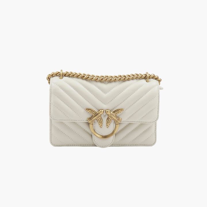 PINKO Elegant Quilted Bag with Gold-Tone Chain Strap and Bird Emblem