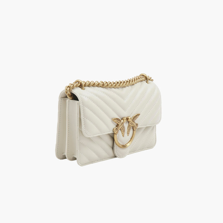 PINKO Elegant Quilted Bag with Gold-Tone Chain Strap and Bird Emblem