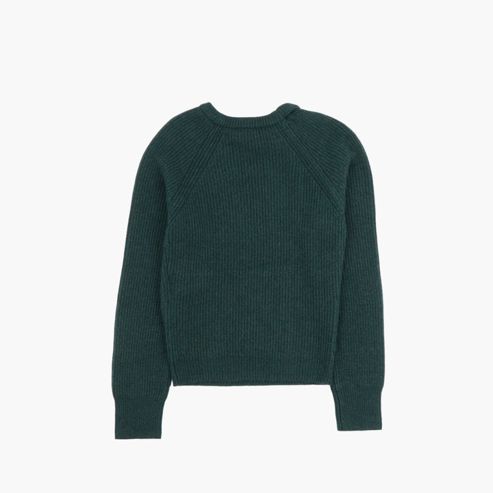 STELLA McCARTNEY Women's Ribbed Knit Sweater with Knot Detail in Green