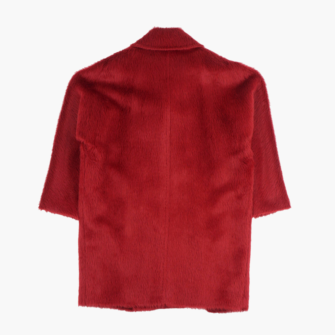 Max Mara Luxurious Textured Coat in Rosso - Timeless Elegance