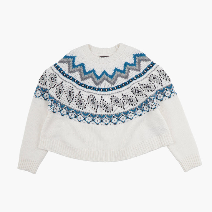 Maglione lavorato a maglia intricato da donna ALAIA - Bianco multicolore